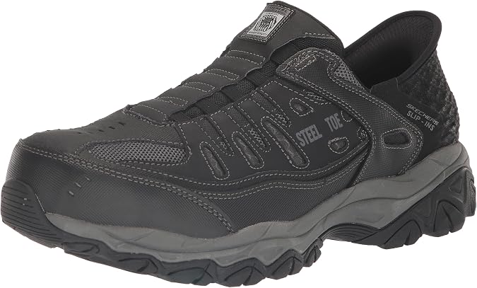 Skechers Men's Hands Free Slip-ins Cankton-Faison St Industrial Shoe, Black, 7.5