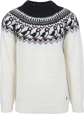 ICEWEAR Lundi Wool Sweater with Puffin Pattern
