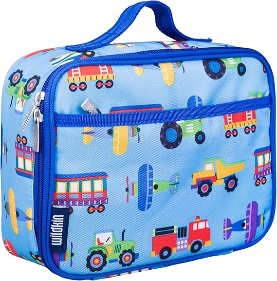 Wildkin Kids Insulated Lunch Box, Trains, Planes, and Trucks