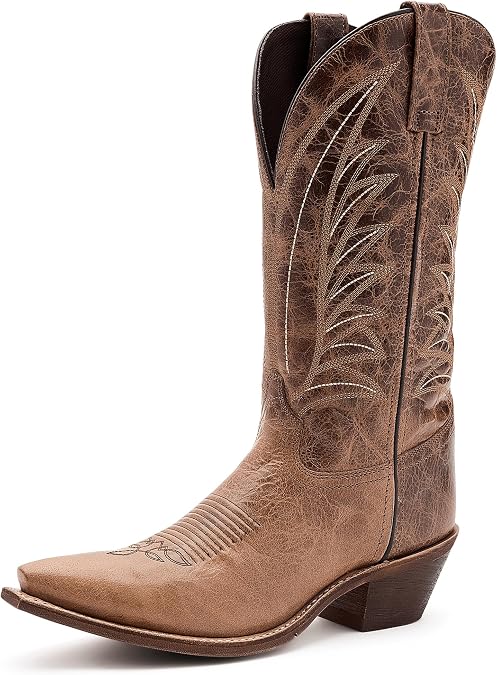 Laredo Womens Marta Snip Toe Pull On Casual Boots Mid Calf Low Heel 1-2" - Brown