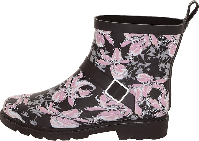 Capelli New York Ladies Short Sporty Rubber Rain Boots Edgy Floral Print 10