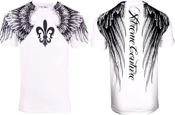 Xtreme Couture Men's Short Sleeve Crewneck T-Shirt Wings White