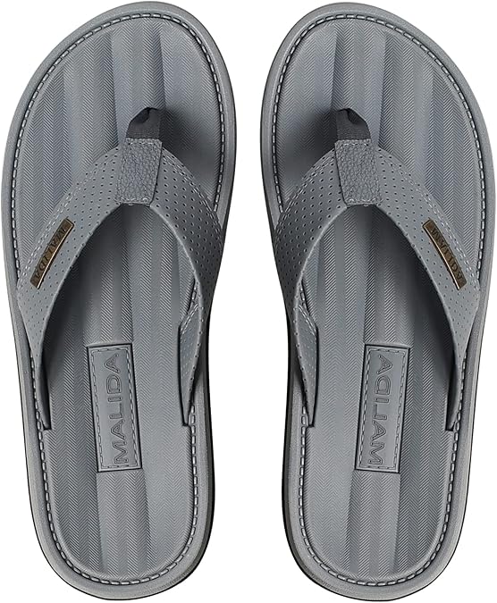 MALIDA Mens Flip Flops Non-Slip Bathroom Shower Shoes Waterproof Cushion foam Indoor and Outdoor Thong Sandals