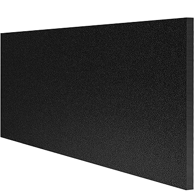 HDPE Plastic Sheet 12 Inch Thick 12 x 24, High Density Polyethylene Solid Board with Different Surfaces Textured Front & Smooth Back, 0.5 Thick DIY Machining Panels for Home, Crafts Black