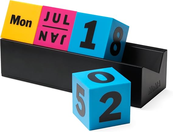 arteum Perpetual Calendar, Cubes (Colors) Multicolor