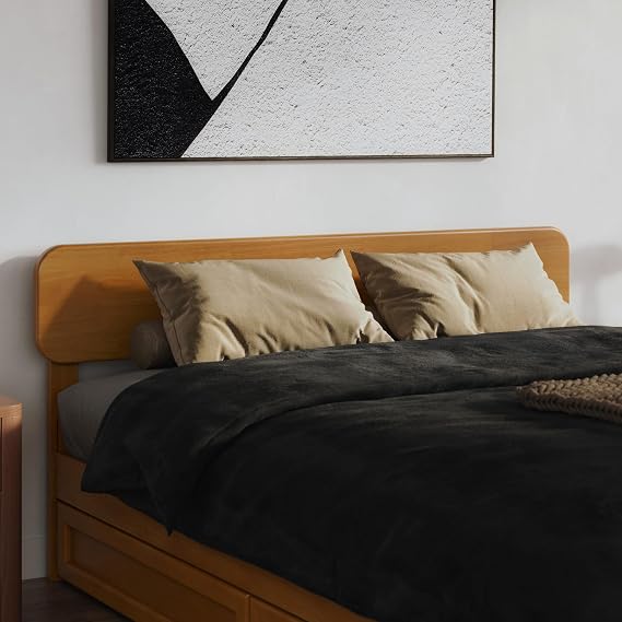 AFI, Florence Adjustable Modern Round Queen Solid Wood Headboard, Light Toffee