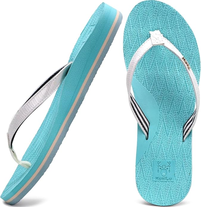 KuaiLu Womens Fashion Flip Flops Ladies Lightweight Yoga Mat Thong Summer Beach Sandals with Comfortable Arch Support