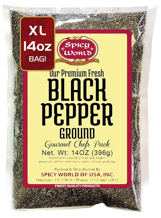 Ground Black Pepper Powder 14 Ounce Bag - Table Grind - by Spicy World