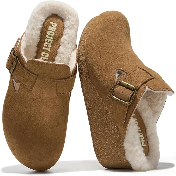 Project Cloud Genuine Leather Platform Clogs for Women - Womens Mules