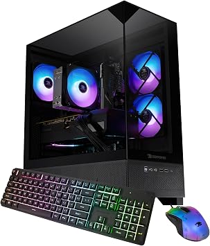 iBUYPOWER Element SE Gaming PC Desktop Computer AMD Ryzen 5 8400F CPU, NVIDIA GeForce RTX 3050 6GB GPU, 16GB DDR5 RGB 5200MHz RAM, 1TB NVMe SSD, Windows 11 Home, Gamer Keyboard and Mouse - ESA5N3501
