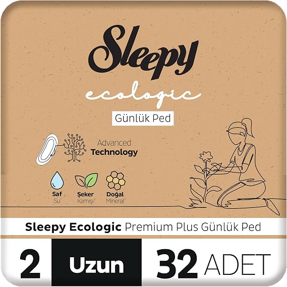 Sleepy Ecologic Premium Plus Günlük Ped Uzun 32 Adet Ped