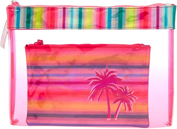 Rainbow Holographic Sparkle Zipper Case Set