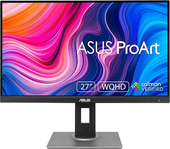 ASUS ProArt Display PA278QV Professional Monitor - 27- Inch, IPS, WQHD (2560 x 1440), 100% sRGB, 100% Rec. 709, Color Accuracy ΔE < 2, Calman Verified, ProArt Preset, ProArt Palette, Ergonomic Stand