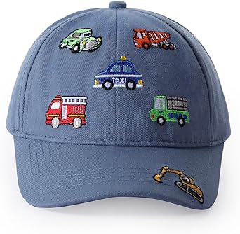 Excavator Embroidered Toddler Baseball Hat, Boys Girls Car Trucker Hat Adjustable Sun Hat Big Brother Gift for Kids 3-8 Y