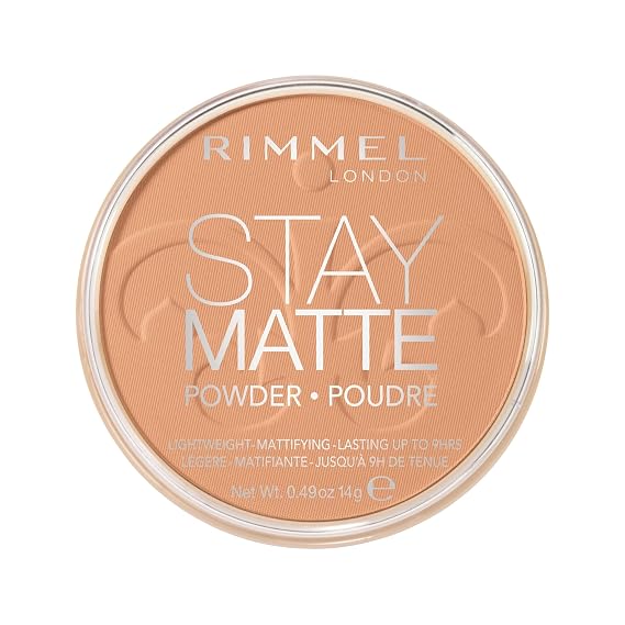 Rimmel London Stay Matte - 021 Nude - Pressed Powder, Lightweight, High Coverage, Shine Control, 0.49oz