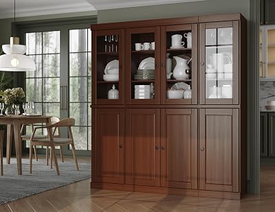 Palace Imports 100% Solid Wood Kitchen Pantry with 2-Drawer Kit, Mocha, 65 w x 71.5 h x 15.5 d, Renewable Eco-Friendly Wood, Made in Brazil
