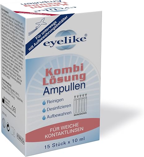 Eyelike Dual Contact Lens Solution Single Dose Vials 15 x 10 ml / 150 ml