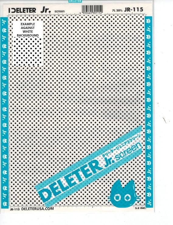 Deleter Screen Tone Jr JR-115 [Large Dot Pattern 7L/20%][Sheet Size 182x253mm (7.16"x9.96")] For Comic Manga Illustration Graphic Screentone