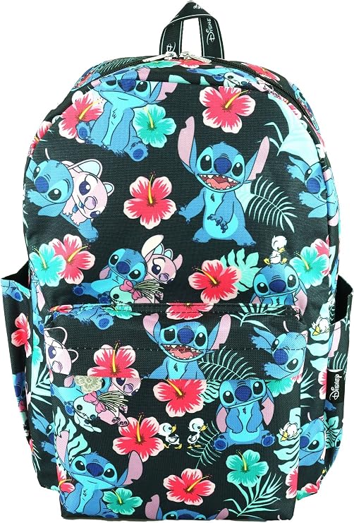 Wondapop Disney Lilo & Stitch 17 Inch Deluxe Backpack with Laptop Compartment (Black)