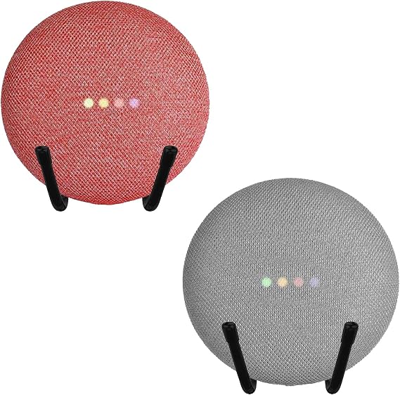 2/PK - Self-adhesive Adjustable Stand , Speaker Wall Shelf Base Holder Bracket Case Display Rack A Space-Saving Solution - Easy Install - for Smart Home Speaker Assistant for Google Home Mini