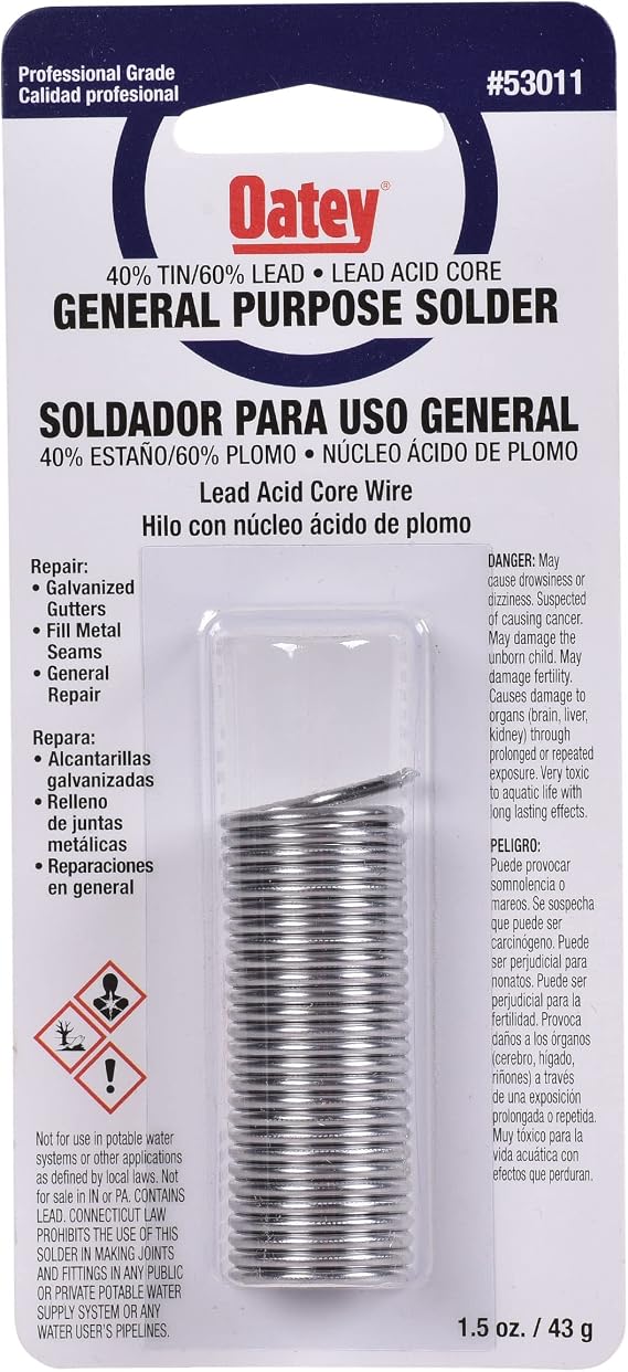 40/60 Acid Core Wire Solder - Carded