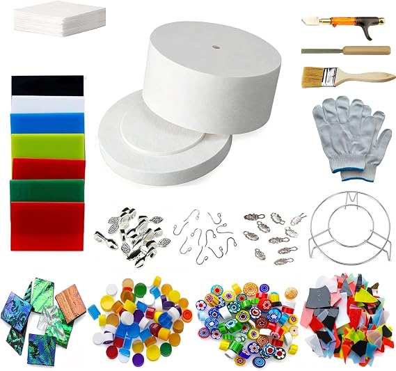Love Charm Large Microwave Kiln Kit 15 Pcs Glass Fusing for DIY Jewelry
