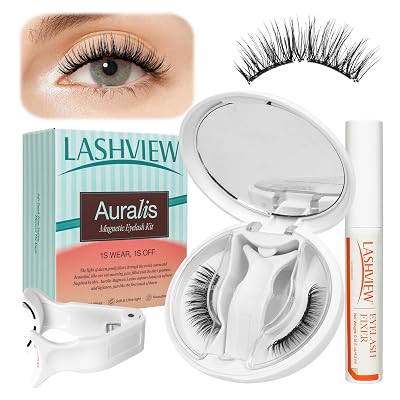 LASHVIEW Upgrade Magnetic Eyelashes with Applicator, Reusable Soft Magnetic Lashes Natural Look with 0.17mm Ultra-Thin Magnets No Glue Needed Easy to Wear and Remove-N24