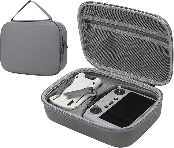 Storage Bag for DJI Mini 4 Pro-Portable Drone Case Travel Handbag Carrying case Compatible with DJI Mini 4 Pro, RC 2/RC-N2 Remote Controller Accessories-(Grey)