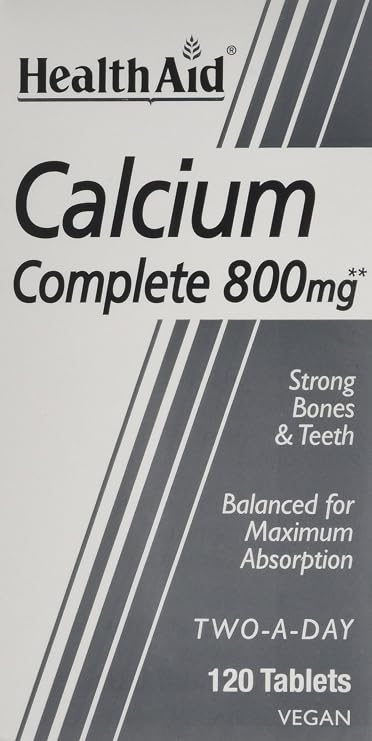 HealthAid Calcium Complete 800mg - Bone & Teeth Support - High Absorption - 120 Vegan Tablets