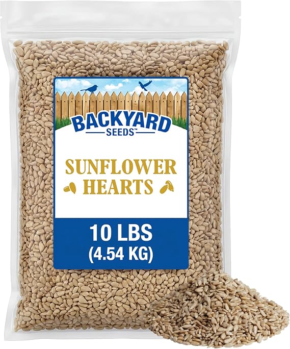CountryMax 10LB Sunflower Seeds for Birds - Coarse Hearts - No Shell