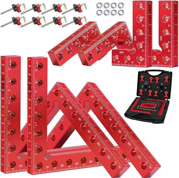 8PCS 90 Corner Clamps for Woodworking, Aluminum Right Angle Kit