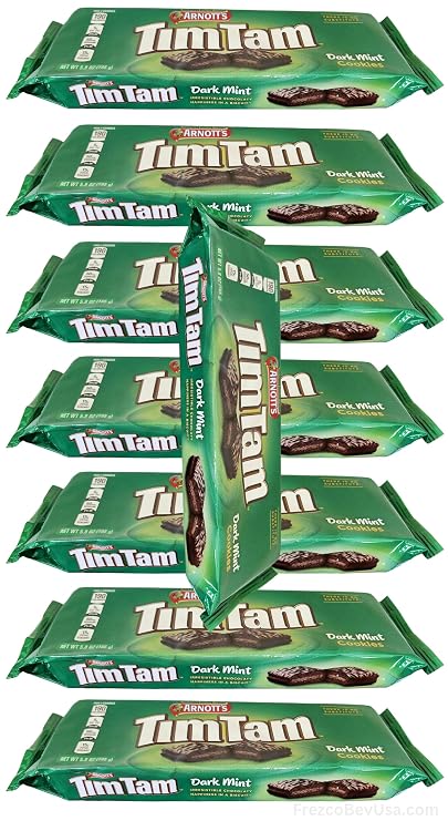 ARNOTT'S Family Favourites Tim Tam Dark MINT Cookies (Value Pack Of 8 x 165g EA) Australian Chocolate Cookie Biscuits, Aussie Made & Loved ... Creamy Goodness (Made in Australia)