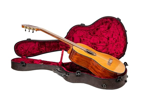 Crossrock 4/4 Size Classical Guitar Case | Coffee Brown Leather Finish, TSA Lock, Hygrometer, Backpack Straps Lightweight Travel-Ready Hardshell (CRF5030CCBL)