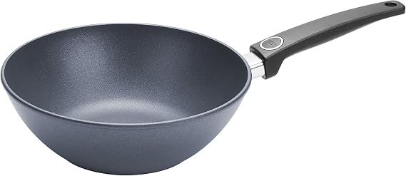 Woll Lite Wo Light/Plus Diamond Reinforced Nonstick Scratch Resistant Cast Aluminum Cookware, Wok, 10 1/4" Diameter, 10.25, Gray (Model: W1026DPS)