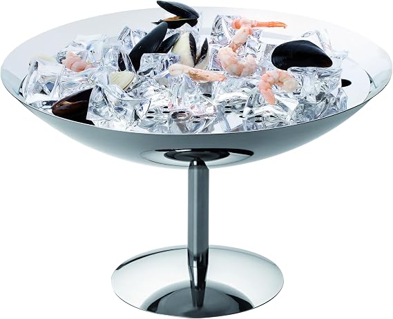 Bretone Elevated Round Seafood Stand - 1 Piece - Stainless Steel