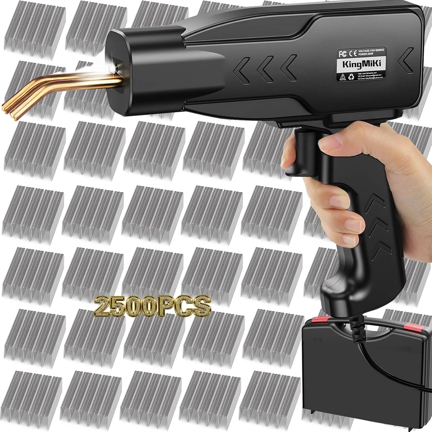 220W Plastic Welder, 2500PCS Staples Plastic Welding Kit, DIY Projects Car Repairs Household Plastic Welder Kit, Plastic Repair Kit, Bumper Repair Kit Hot Stapler