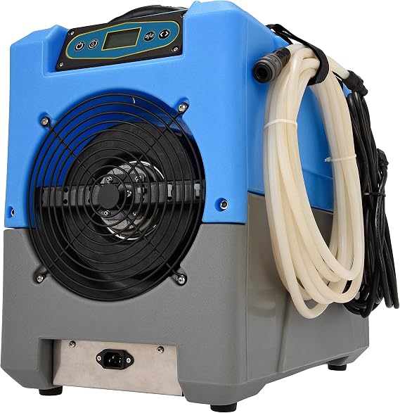 BlueDri 150PPD Low Grain Refrigerant (LGR) Compact Portable Commercial Dehumidifier Industrial Water Damage Equipment for Home and Basements, DH76, Blue