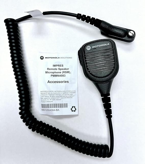 Motorola Solutions PMMN4083AL, PMMN4083, Remote Speaker Microphone. APX6000, APX8000, SRX2200. IP68 Rugged and Windporting