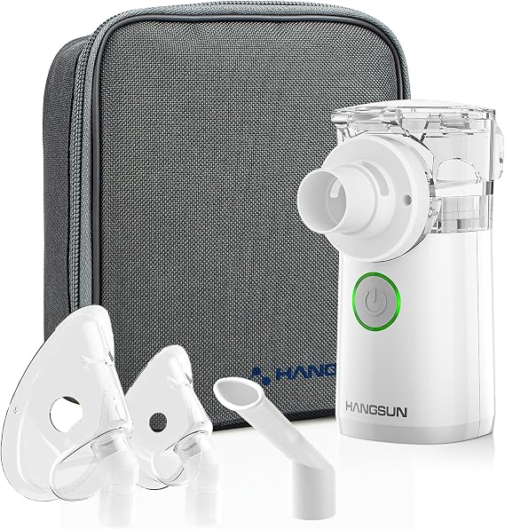 Hangsun Nebuliser Machine for Adults and Kids, Portable Handheld Silent Inhaler CN750 with Storage Bag for Travel and Home Use