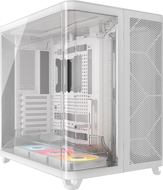 CORSAIR AIR 5400 RS-R ARGB Triple Chamber Mid Tower PC Case - White