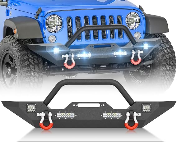 Front Bumper Compatible with 2007-2026 Wrangler JK JL JKU JLU JT