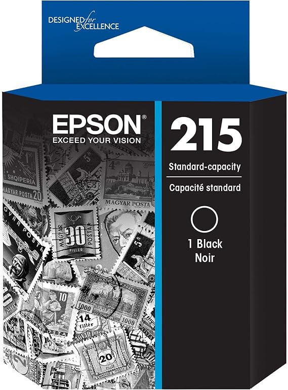 EPSON 215 Ink Standard Capacity Black Cartridge (T215120-S) Works with WorkForce WF-100, 110 and EC-110 | Works With WorkForce WF-100 WF-110 EC-C110