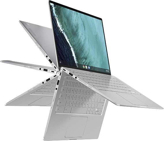 ASUS Chromebook Flip C434 2-in-1 Laptop- 14 Full HD 4-Way NanoEdge Touchscreen, Intel Core M3-8100Y Processor, 8GB RAM, 64GB eMMC Storage, Backlit KB, Chrome OS- C434TA-DS384T Silver