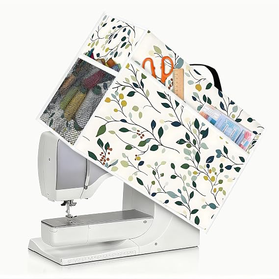 Sewing Machine Dust Cover with Top Handle / Side Sewing Essentials Pockets