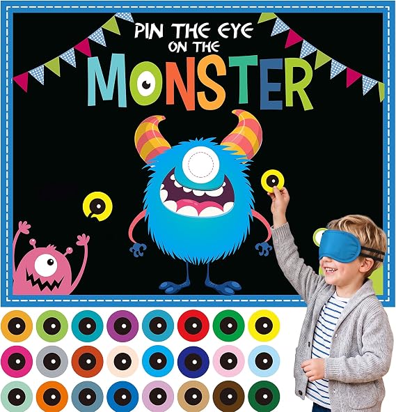 Halloween Games for Kids Pin The Eye on The Monster Party Decorations