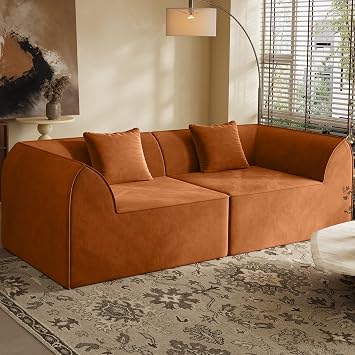 98 Chenille Loveseat with Deep Seat, Comfy Love Seat Boneless Couches, Cozy Large Memory Foam Couch in A Box, 2 Seater No Assembly Compressed Loveseat, Minimalist Sofa for Living Room