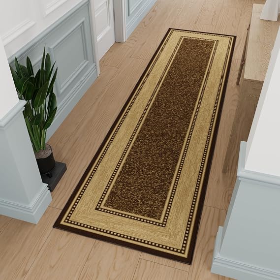 Ottomanson 3x10 Hallway Runner Rug Non-Slip Kitchen Rugs