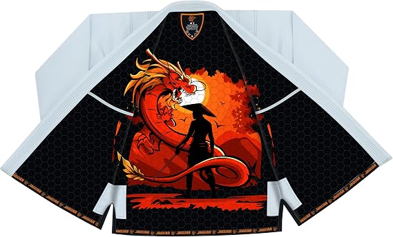 In-Ring Dragon Inner Sublimated Pro Brazilian Jiu Jitsu BJJ Kimono Gi Uniform Unisex - White Belt Included