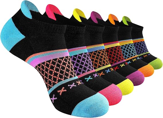 Eallco Womens Socks Ankle Athletic Socks Short Running Socks With Cushioned Sole 6 Pairs