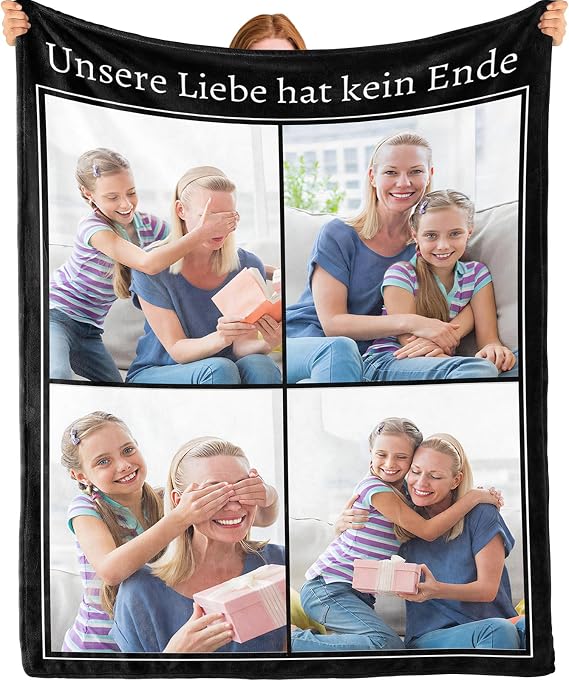 Bemaystar Personalized Gifts - Ceiling with Own Photo Gifts for Mom, Dad, Baby, Family, Mother's Day, Father's Day, Christmas 4 Photo Text